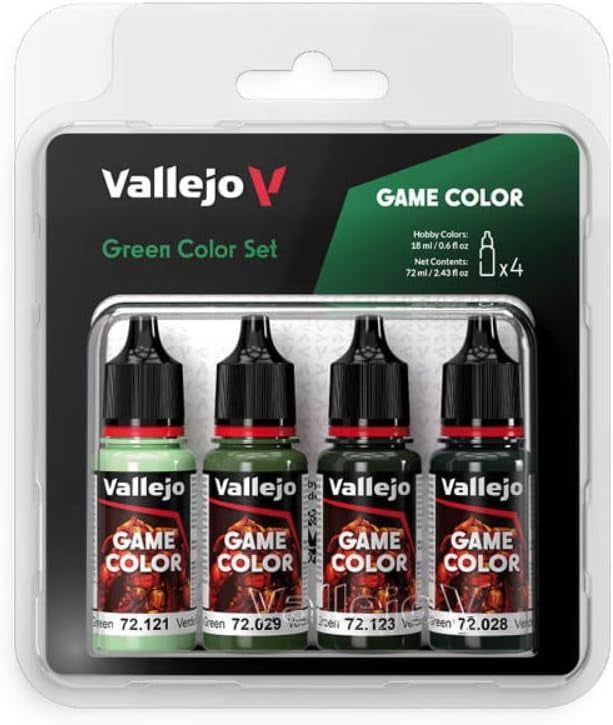 Vallejo Game Color Green Color Set ,Professional Miniature Painting Set ,4×18ml