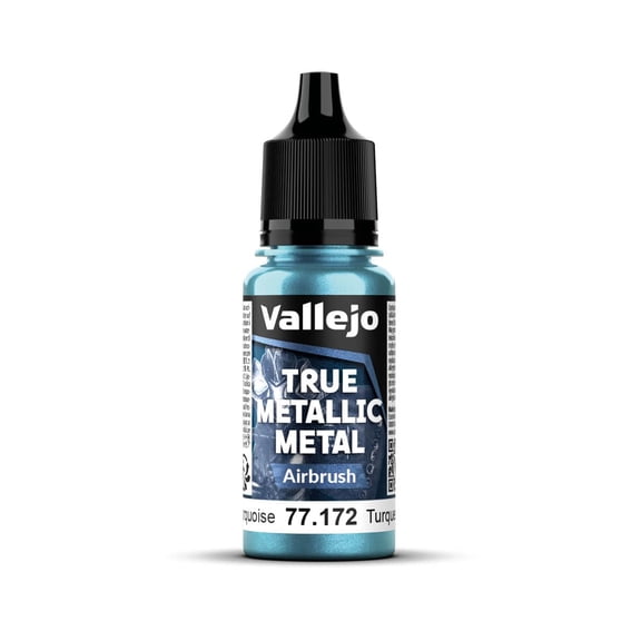 Vallejo - Hydra Turquoise Airbrush | True Metallic Metal TMM | Acrylic Colors for Painting Metal Effects on Fantasy, Historical, and Wargaming Miniatures | 18 ml (0.6 fl.oz.)