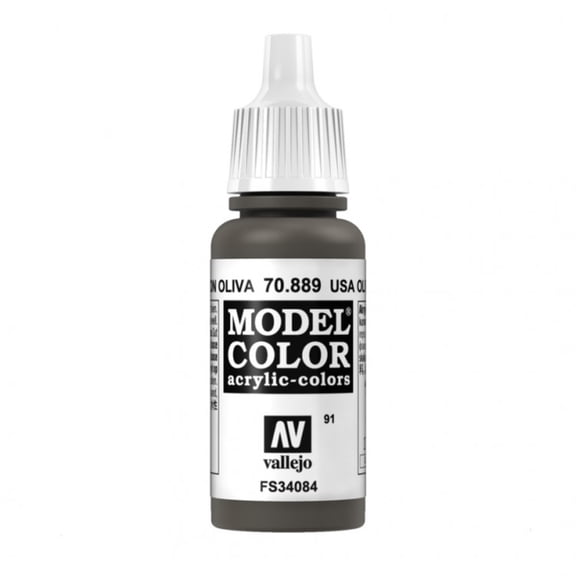 Vallejo Acrylic Model Color Paint - Olive Brown, 18 ml