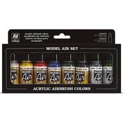 Vallejo Paints Metallic Model Air Paint, 8 Bottles