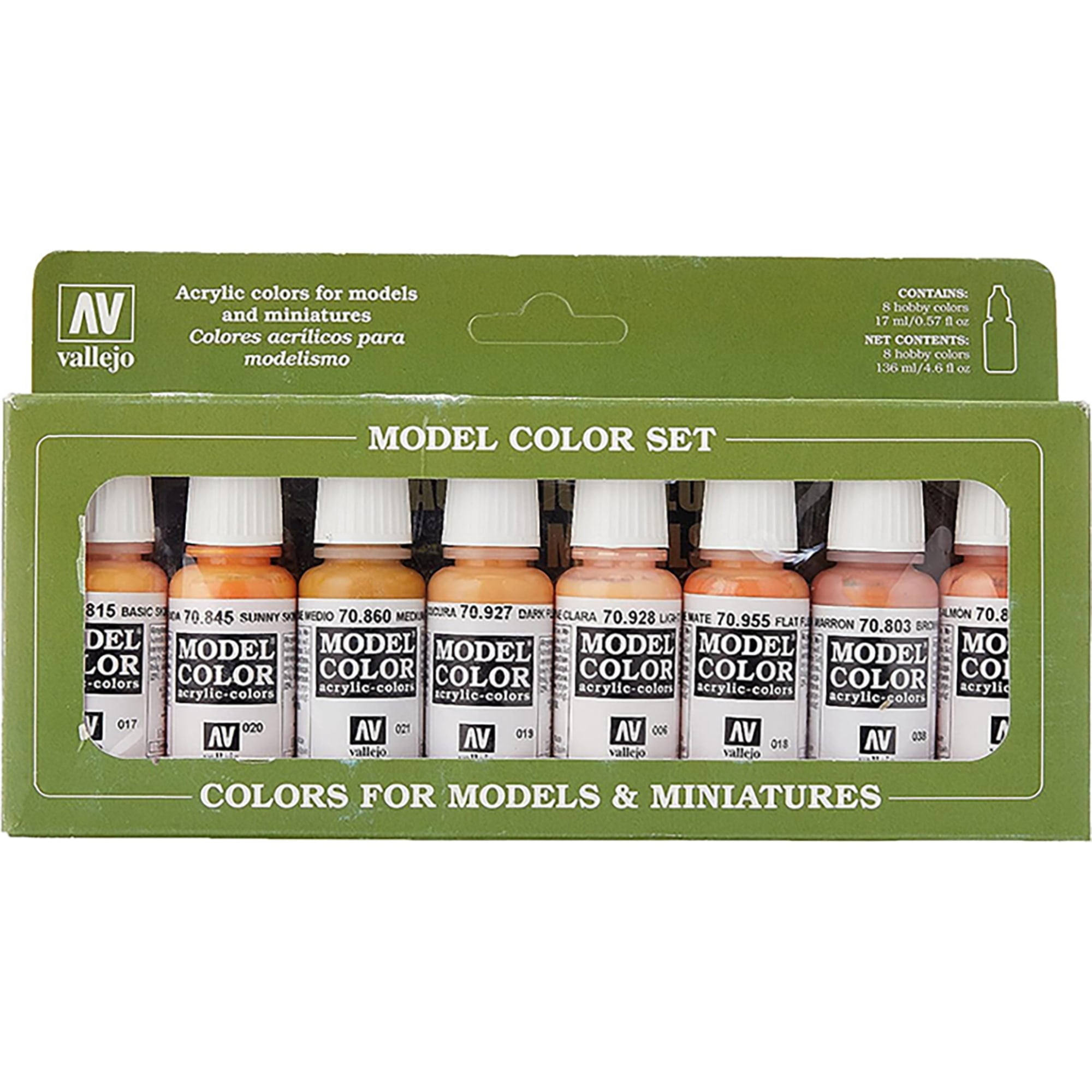 バジェホ Vallejo Face/Skin Colors Paint Set, 8Colors, 17ml VJ70124 品