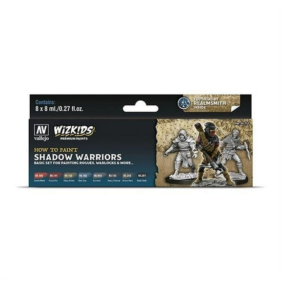 WizKids Premium Shadow Warriors Water-Based Acrylic Roleplaying Paint Set Acrylicos Vallejo