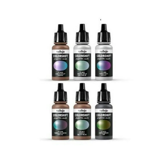 Vallejo The Shifters Eccentric Acrylic Airbrush Colors - 17 ml, Set of 6, Galaxy Dust
