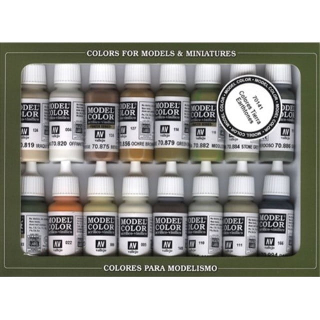 Vallejo Earthtone Colors Paint Set, 17ml