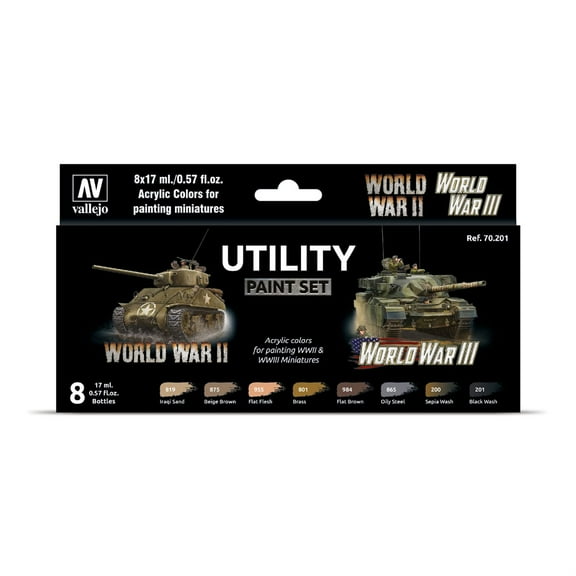 Vallejo WWII & WWIII Utility Paint Set New