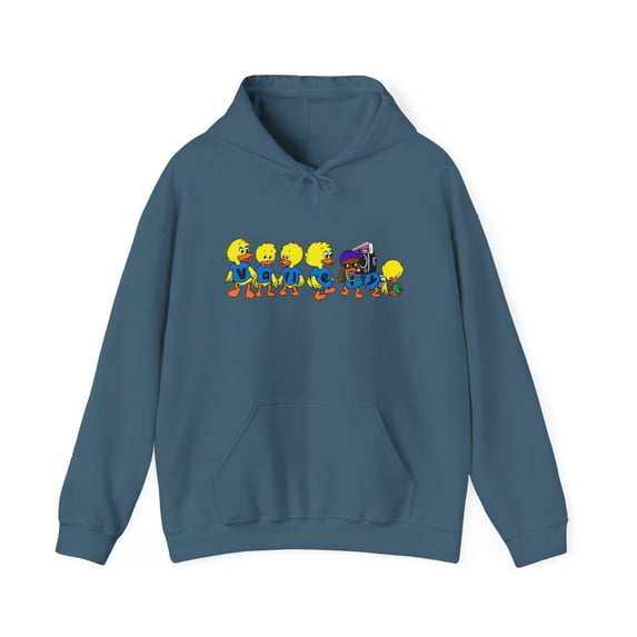 Vallely Classic Duck Skateboarding Classic 90s Hoodie Design - Indigo Blue / 2XL
