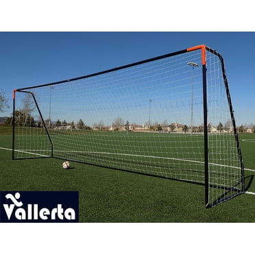 Vallerta Signature Series 12x6 Ft Steel Frame Soccer Goal – Checkered Frame, Portable, Youth/Professional Use