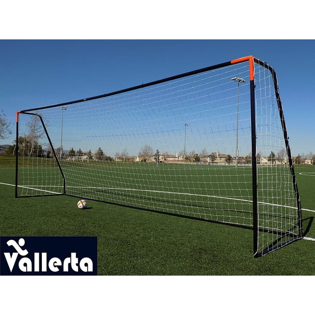 Vallerta Signature Series 12x6 Ft Steel Frame Soccer Goal – Checkered Frame, Portable, Youth/Professional Use