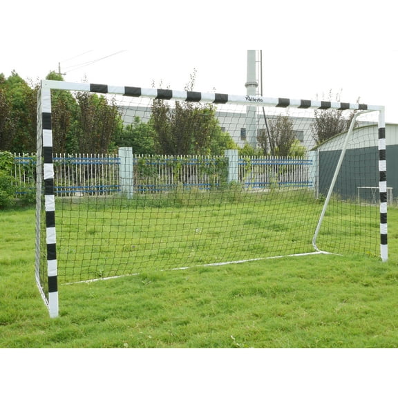Vallerta Signature Series 12x6 Ft. Steel Frame Soccer Goal with Checkered Frame
