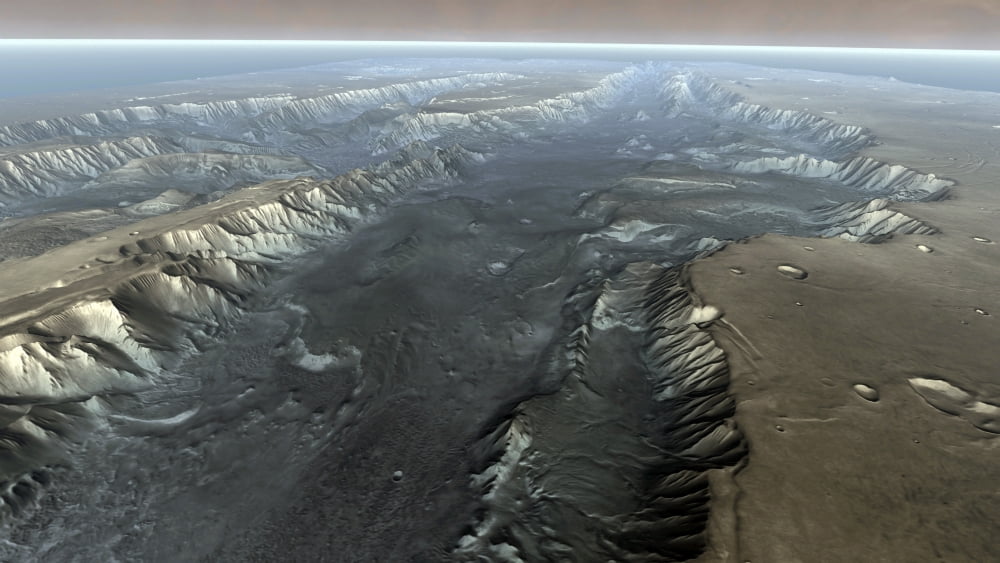 Valles Marineris the Grand Canyon of Mars Canvas Art - Stocktrek Images (37 x 21)