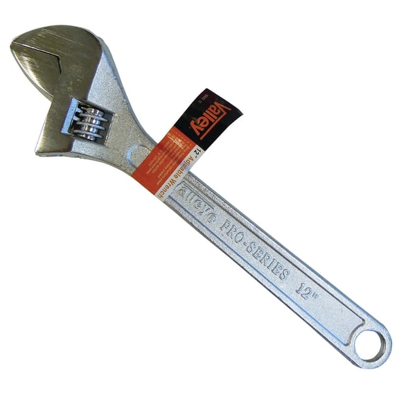 Valley 12" Adjustable Wrench, 1-3/8" Jaw Capacity