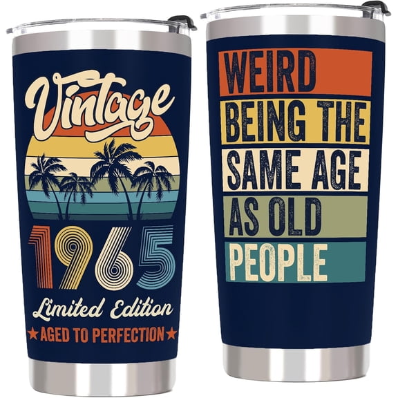 Valley 60th Birthday Gifts Ideas for Men Women Vintage 1965 Tumbler - Best 60th Birthday Christmas Gifts for Men Women Over 60, Happy 60 Year Old 1965 Birthday Gifts for Men Him Tumbler Cup