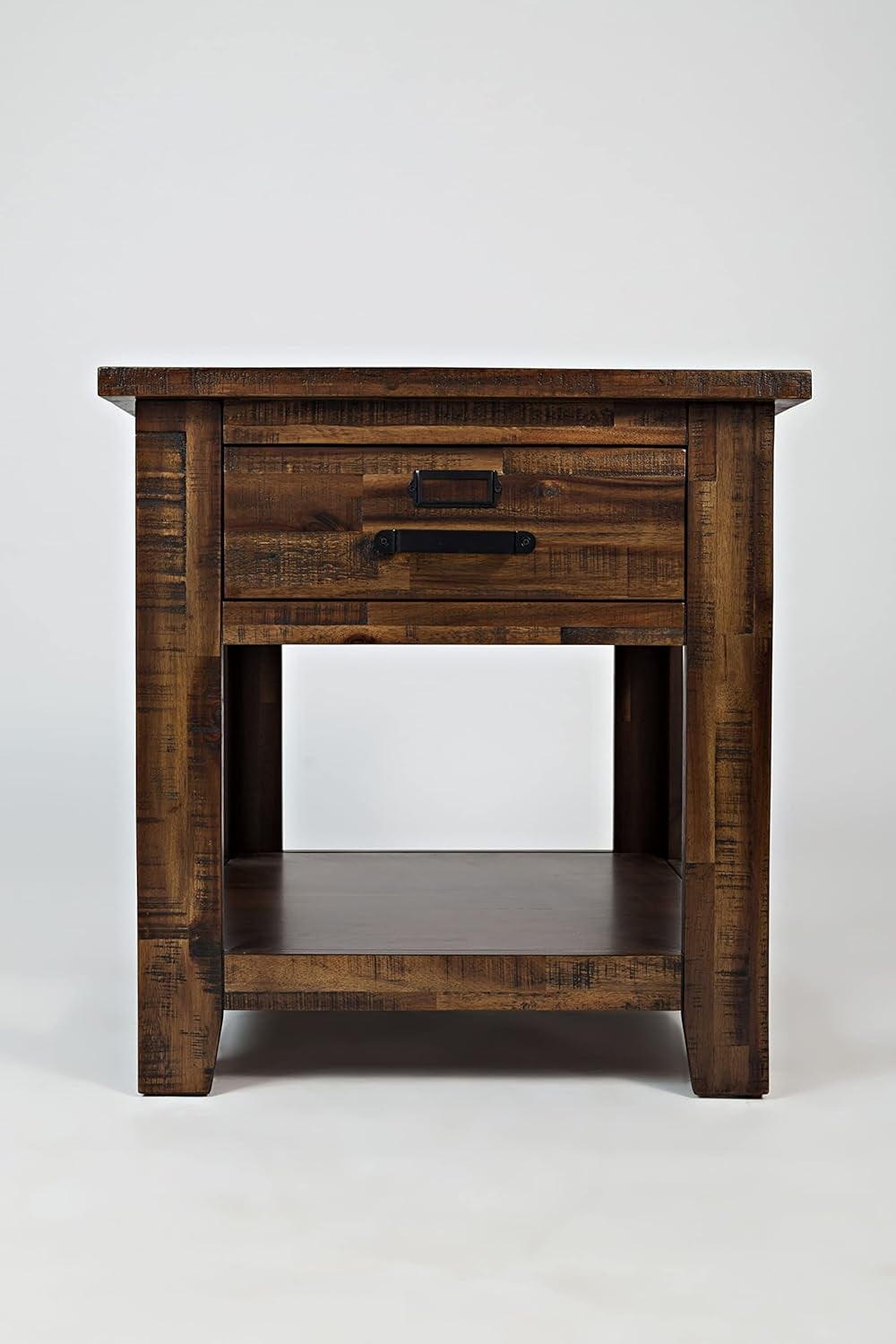 Cannon Valley Rustic Acacia Wood Square End Table with Storage