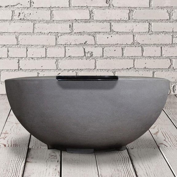 Moderno 29-in Round GFRC Propane Fire & Water Bowl in Gray by Prism Hardscapes