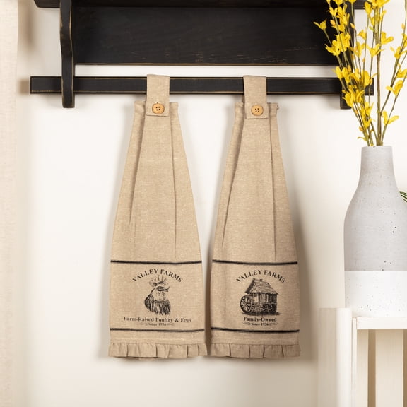 Valley Farms Mill and Rooster Tea Towel Set of 2