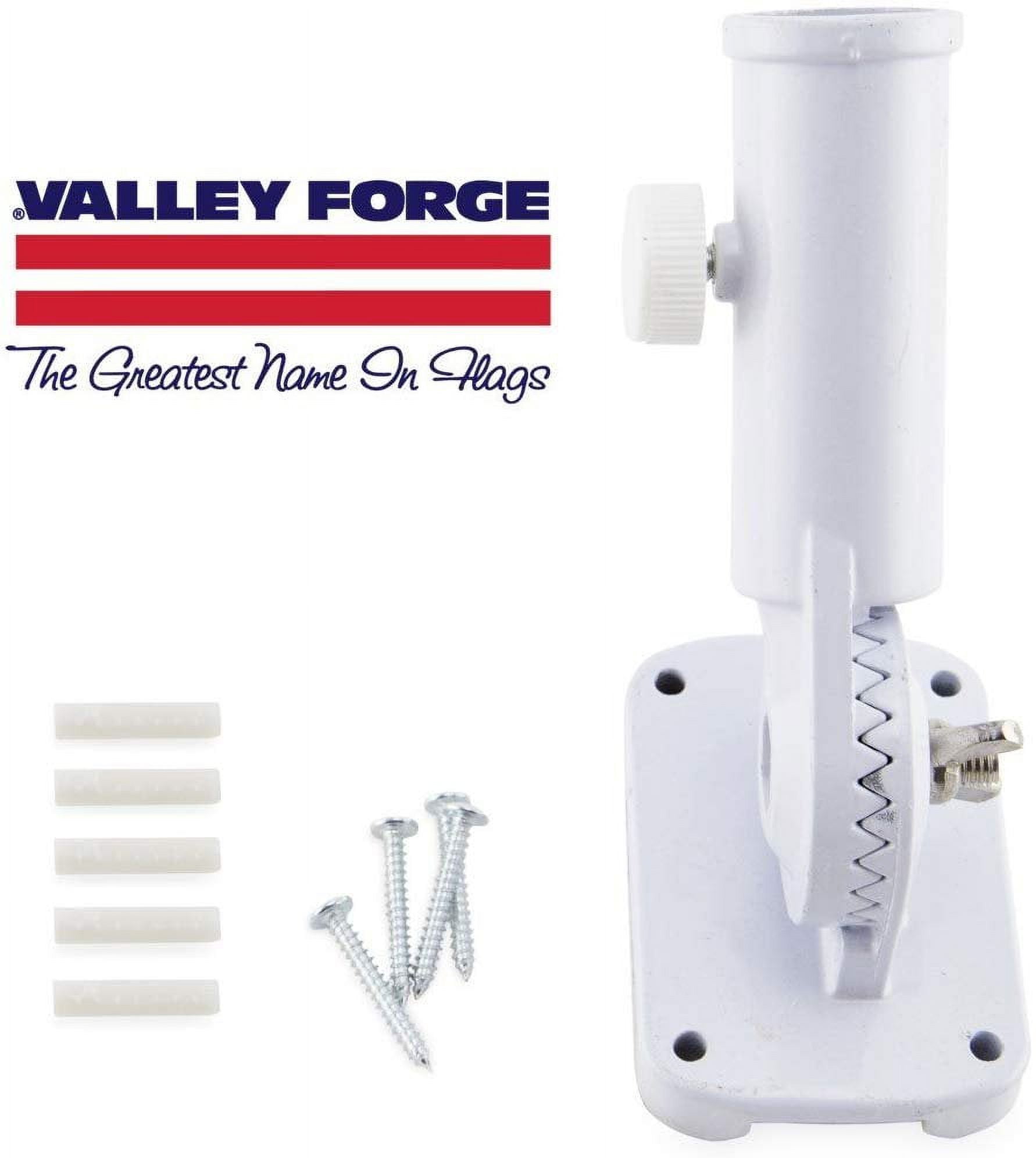 Valley Forge 11 in. White Aluminum Multi-Position Flag Pole Bracket