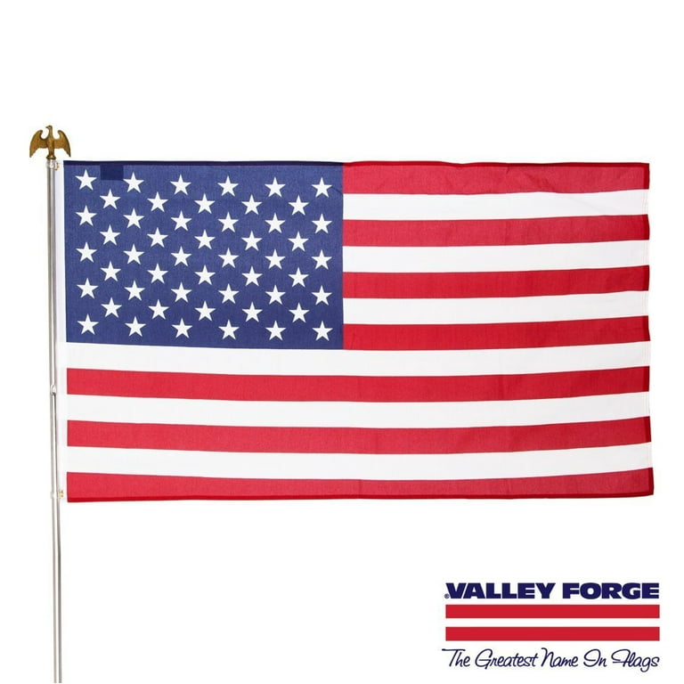 Valley Forge American Flag 3' x 5' Poly Cotton Outdoor Flag Set