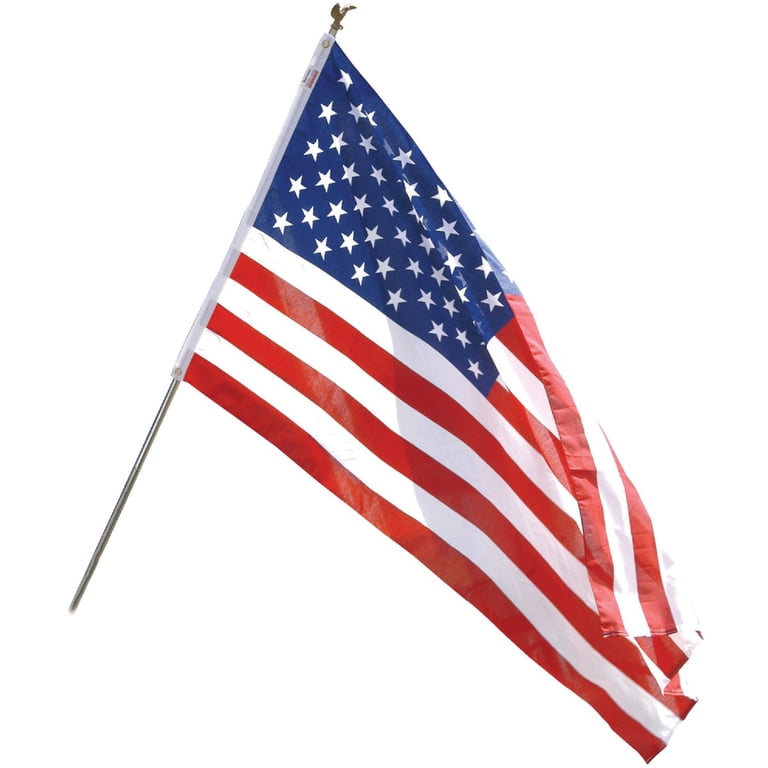 Valley Forge American Flag 3' x 5' Poly Cotton Outdoor Flag Set