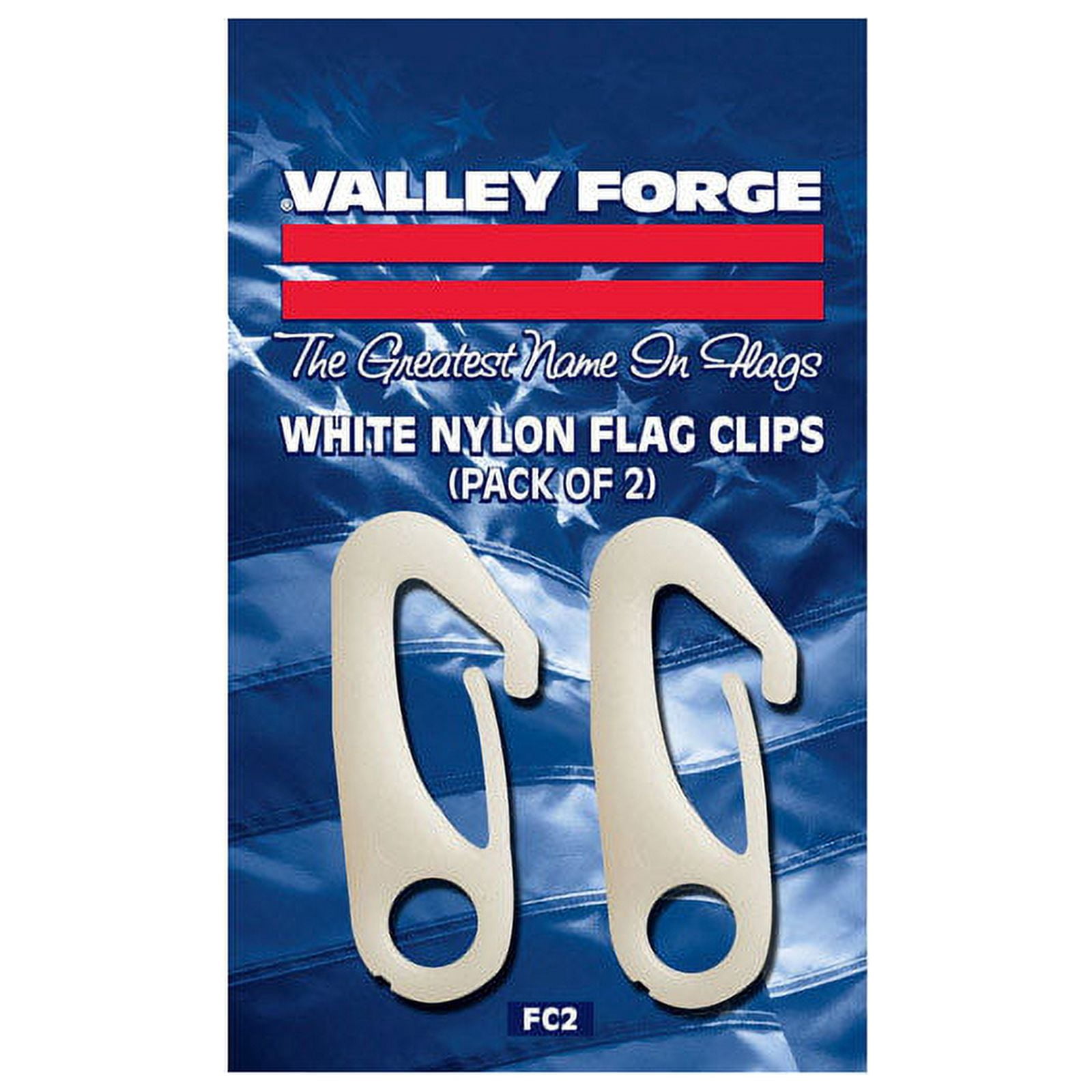 Valley Forge FC2 Nylon Flag Clip, Pack 2, Pack of 12