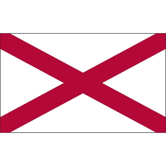 Valley Forge Flag 5-Foot by 8-Foot Nylon Alabama State Flag with Canvas Header and Grommets