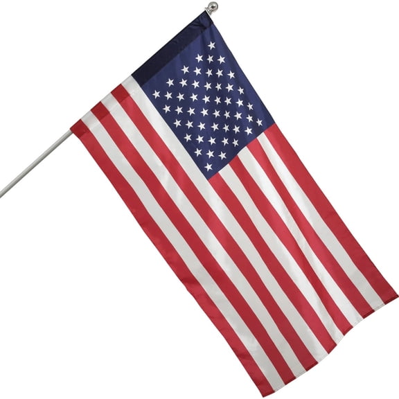 Valley Forge All American Series Outdoor Flag Kit - Weatherproof Nylon, Aluminum Pole - 2.5' x 4' Residential Use, Standard Application