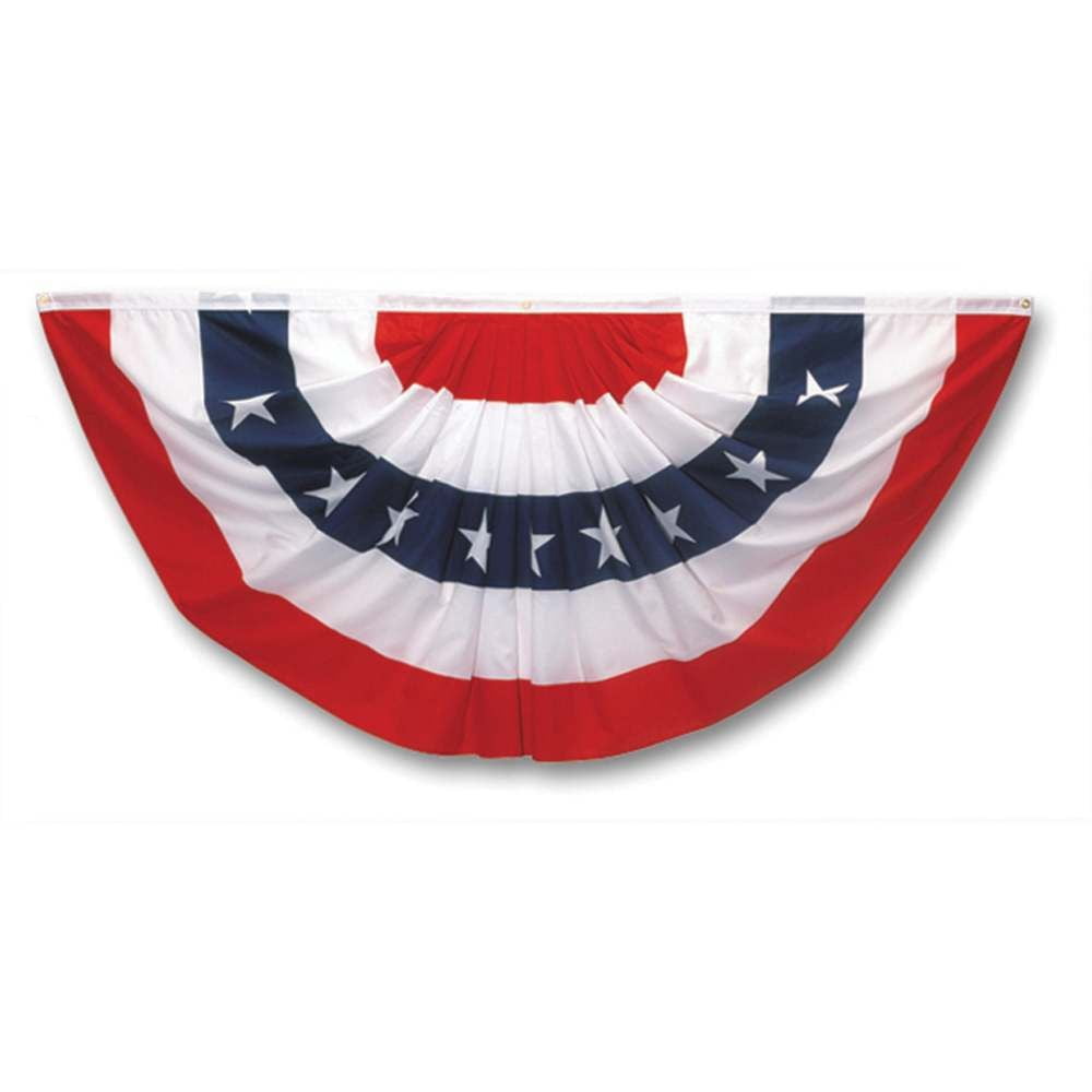 Valley Forge Flag PMF Pleated Mini Fan Flag With Stars Bunting, 1-1/2-Foot x 3-Foot