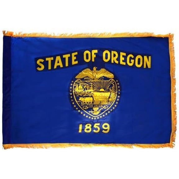 Valley Forge Oregon Flag 4x6 Foot Spectramax Nylon With Pole Hem & Fringe