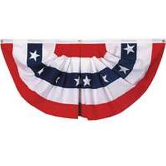 Valley Forge Pleated Mini Patriotic Fan Flag - Multicolor - 1.5' x 3'