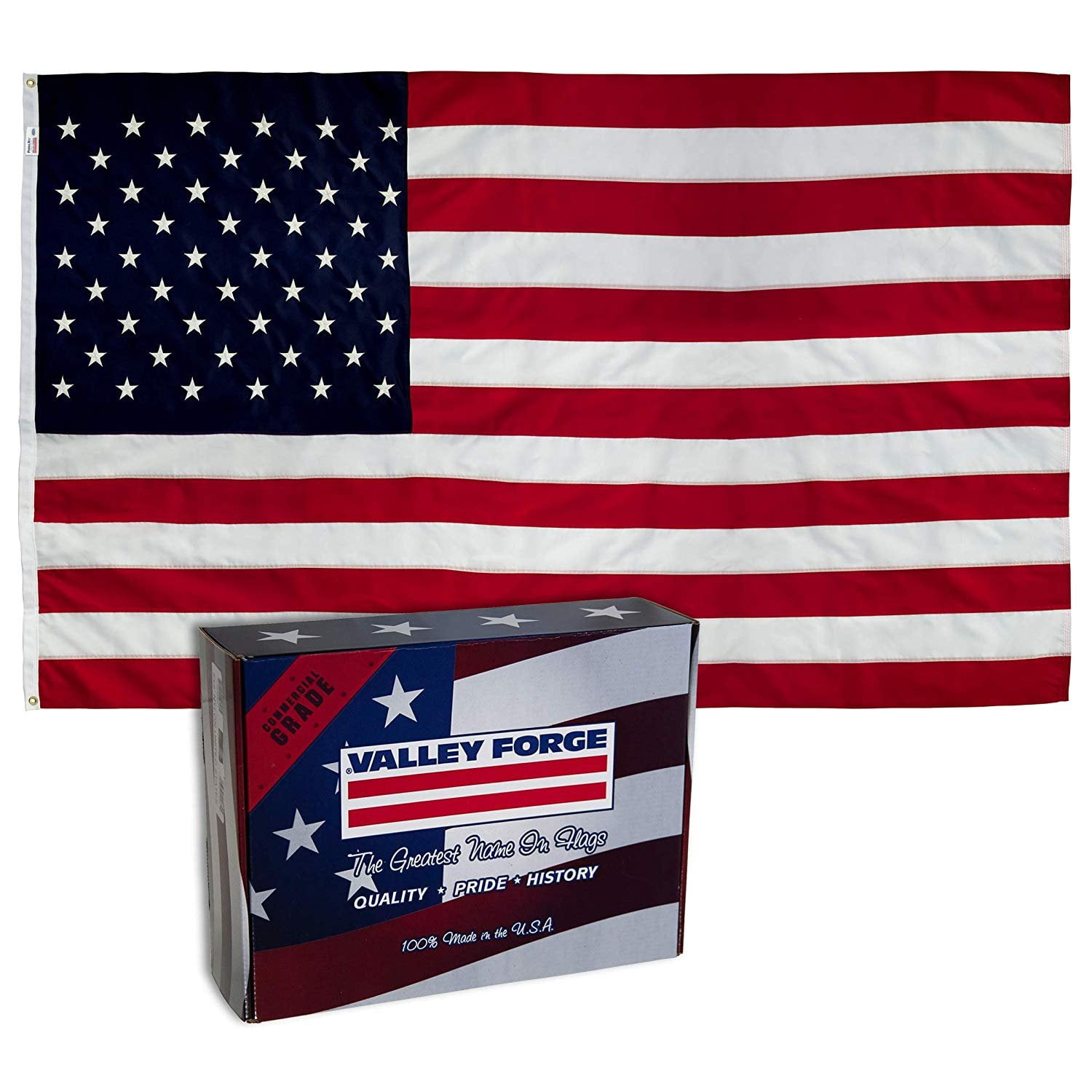 Valley Forge US5PN American Flag, 5'x8', Red,White,Blue