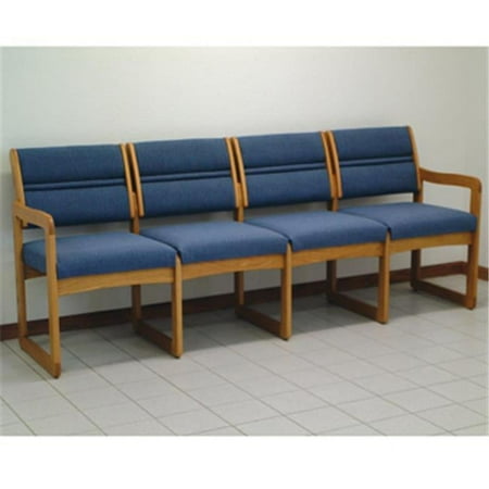 Valley Four Seat Sofa in Medium Oak - Powder Blue