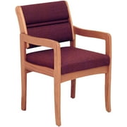 Valley Guest Leg Chair, Standard, Medium Oak, Cabernet Burgundy