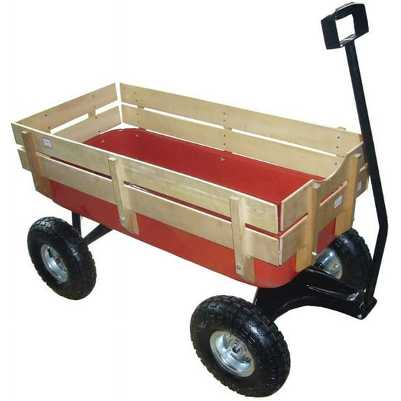 Valley Industries Big Foot Pull Behind Wagon with All Terrain Tires and Wood Side Panels