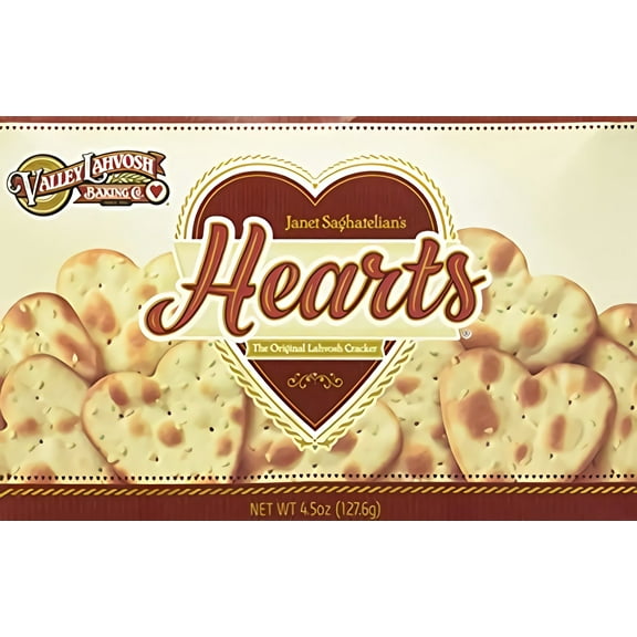 Valley Lahvosh Hearts Crackers 4.5 oz | 8 Pack