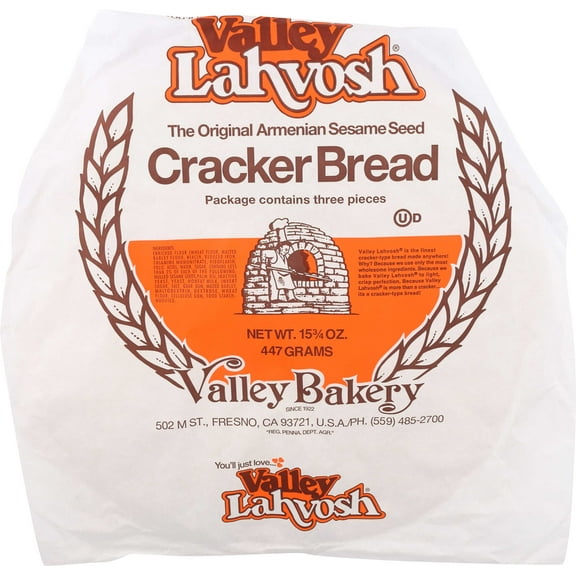 Valley Lahvosh Original 15 inch Round Crackerbread, 15.75 Ounce -- 7 per case.