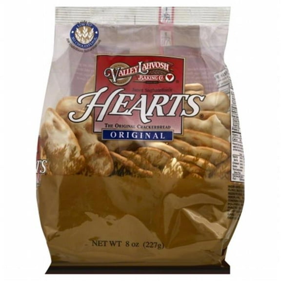 Valley Lahvosh Original Heart Crackers 8 oz (Pack Of 12)
