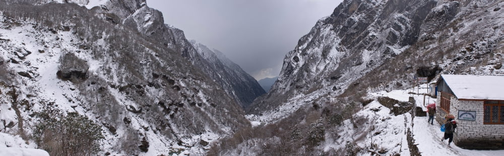 Valley Modi Khola Valley Annapurna Range Himalayas Nepal Canvas Art - Panoramic Images (36 x 12)