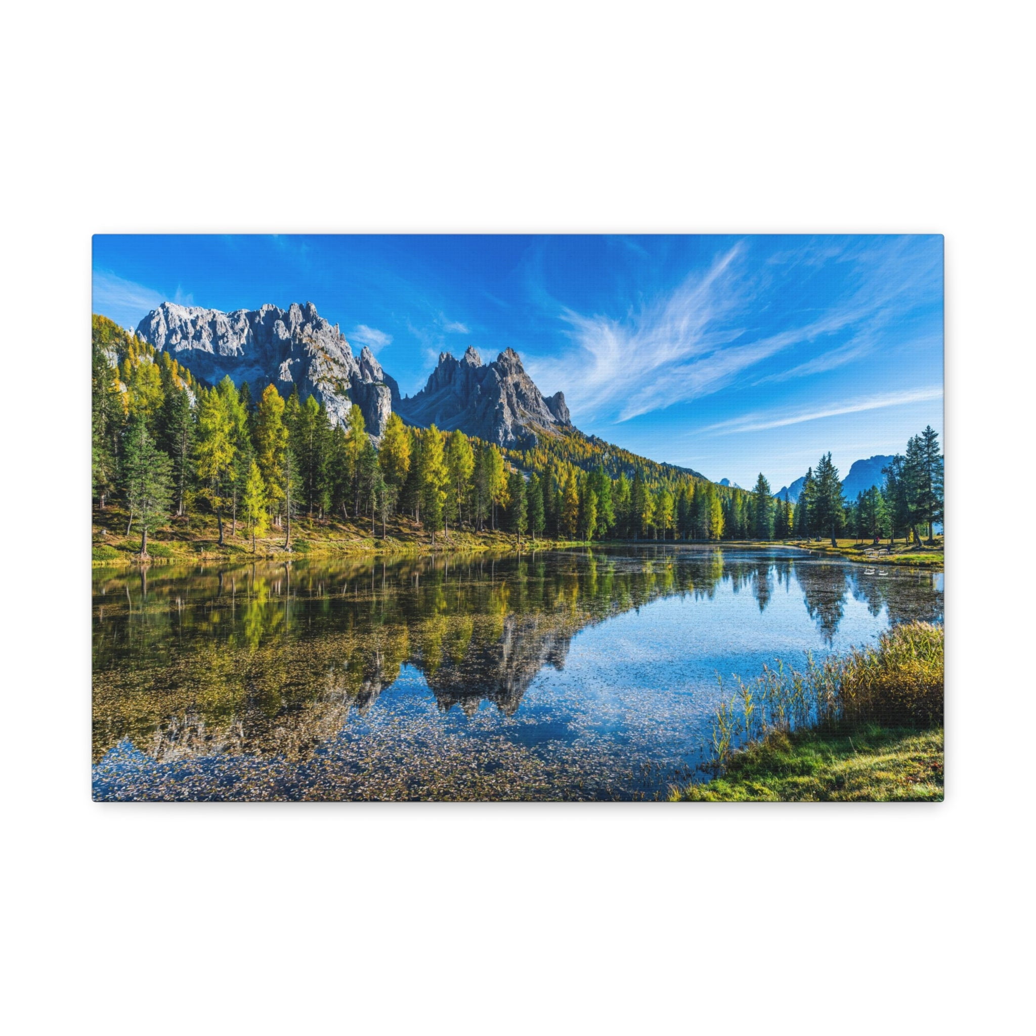 Valley Mountain Lake Nature Wilderness Photography Canvas Wall Art for ...