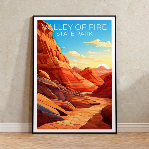 Valley Of Fire Nevada Canyon Landscape Wall Art Decor Unframed Paper Print