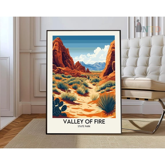 Valley Of Fire State Park Travel Print Wall Art Nevada Decor, Unframed Paper Poster 8x10in