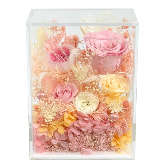 Valley of Rain & Forest Long-Lasting Real Flowers, Handcrafted Preserved Rose Bush For you to Send Love for All Occasions, Floral Arrangement for Indoor Decoration (Pink Rose) Y101