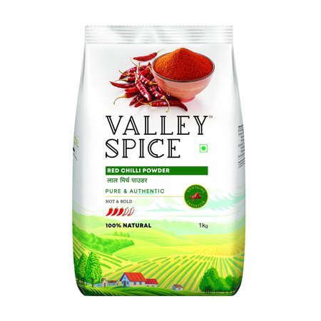 Valley Spice Popular - Red Chilli Powder - Hot & Bold (1Kg)