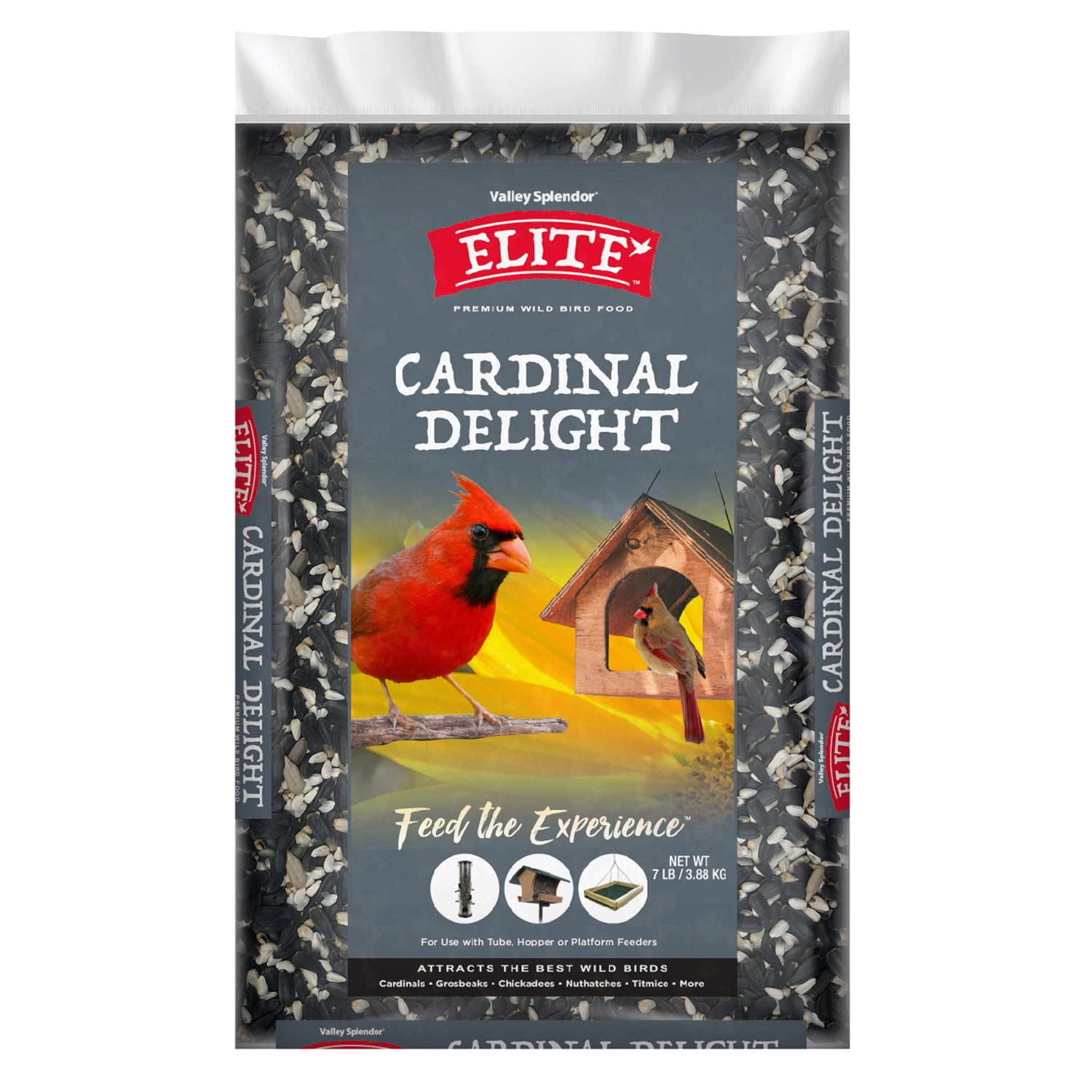 Valley Splendor Elite Cardinal Delight 7 LB Wild Bird Food, Attracts Cardinals & Songbirds