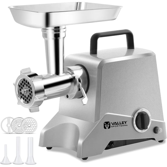 Valley Sportsman #12 Electric Meat Grinder 575W Heavy Duty w/Sausage Stuffer Kit & Aluminum Housing