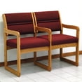 thumbnail image 1 of Wooden Mallet DW1-2 Solid Oak Sled Base 2-Seat Chair with Center Arms, 1 of 1