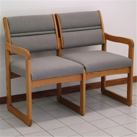 Valley Two Seat Sofa in Medium Oak - Charcoal Grey