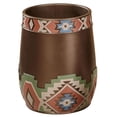 thumbnail image 1 of Valley View Wastebasket Multi Warm , Hand-painted, Made of Resin, shades of sage, chocolate, sand, russet, and indigo 10 Inches High, 1 of 5
