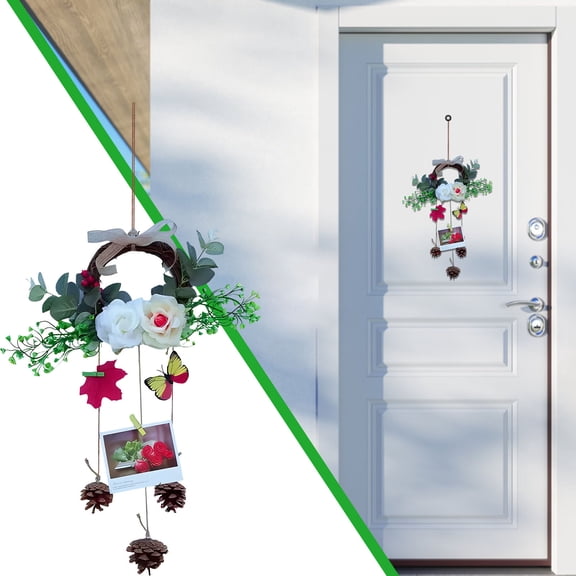 Valley Wall Hanging Floral Decor Metal Flower Wall Art Branch Wreath for Indoor Home Living Room Bedroom Decoration, Elegant Nature Wall Accent for Entryway Balcony or Kitchen Display