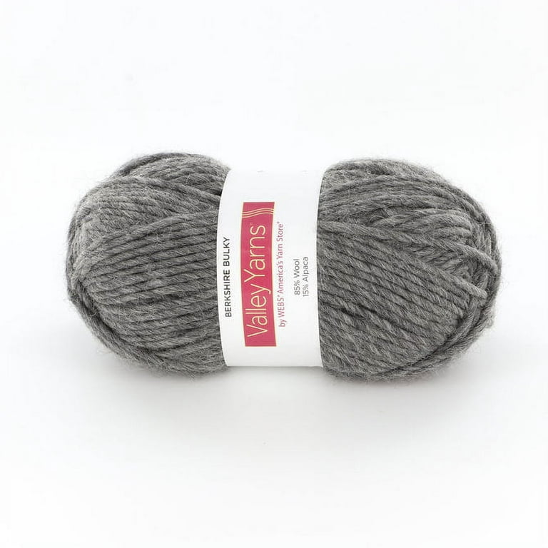 Valley Yarns Berkshire Bulky, Bulky Weight Yarn, 85% Wool/15% Alpaca - 43  Medium Gray Heather