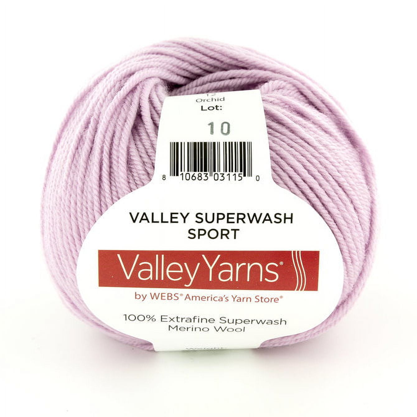 Valley Yarns Superwash Sport, Sport Weight Yarn, 100% Extra Fine Merino -  12 Orchid