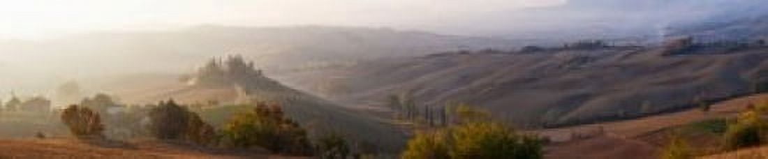 Valley at sunrise Val dOrcia Tuscany Italy Canvas Art - Panoramic Images (24 x 5)